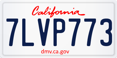 CA license plate 7LVP773