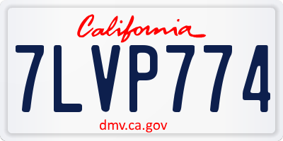 CA license plate 7LVP774