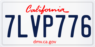 CA license plate 7LVP776