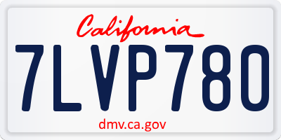 CA license plate 7LVP780