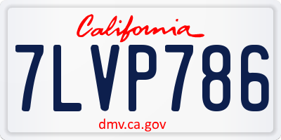 CA license plate 7LVP786