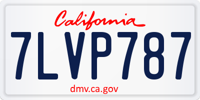 CA license plate 7LVP787