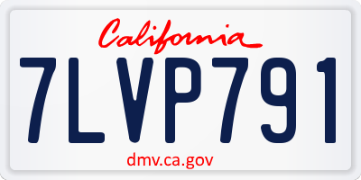 CA license plate 7LVP791
