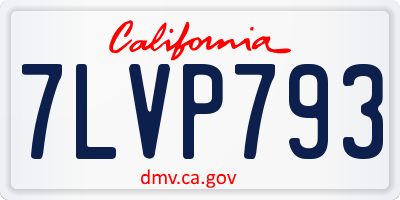 CA license plate 7LVP793