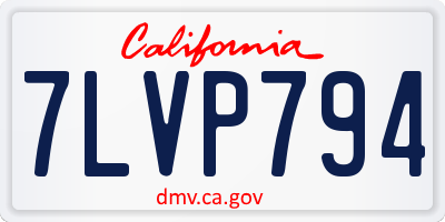 CA license plate 7LVP794