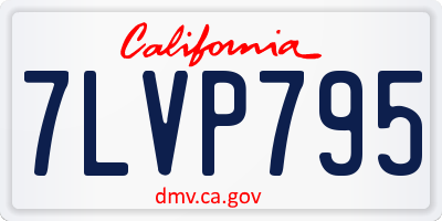 CA license plate 7LVP795