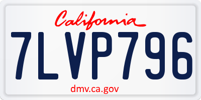 CA license plate 7LVP796