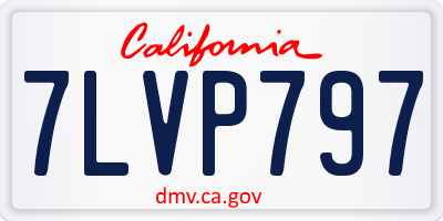 CA license plate 7LVP797