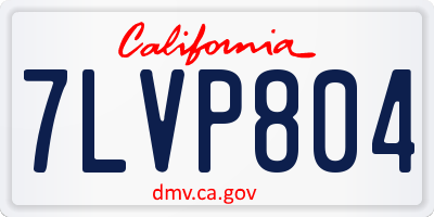 CA license plate 7LVP804