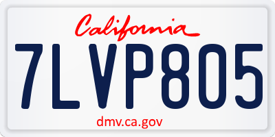 CA license plate 7LVP805