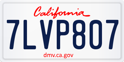 CA license plate 7LVP807