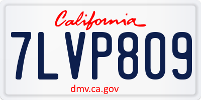 CA license plate 7LVP809
