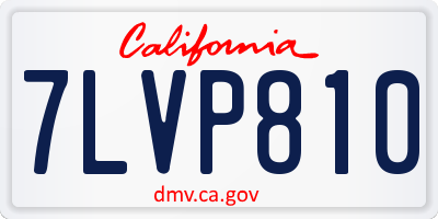 CA license plate 7LVP810