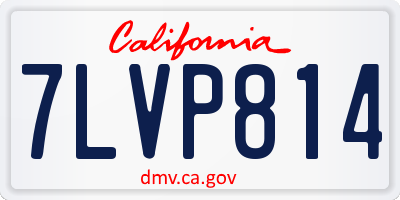 CA license plate 7LVP814