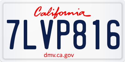 CA license plate 7LVP816