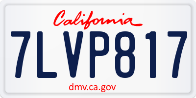 CA license plate 7LVP817