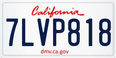 CA license plate 7LVP818