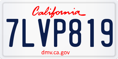 CA license plate 7LVP819