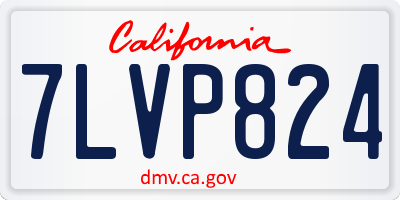 CA license plate 7LVP824