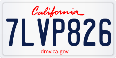 CA license plate 7LVP826