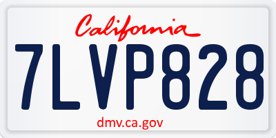 CA license plate 7LVP828