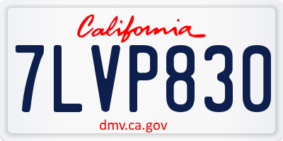 CA license plate 7LVP830