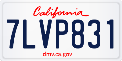 CA license plate 7LVP831