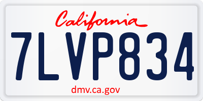 CA license plate 7LVP834