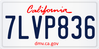 CA license plate 7LVP836