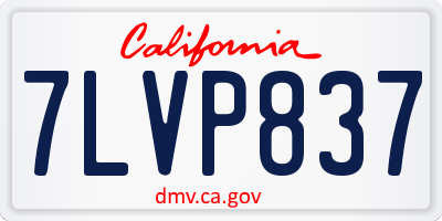 CA license plate 7LVP837