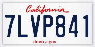CA license plate 7LVP841