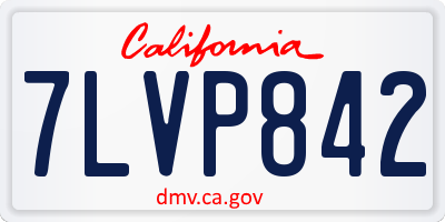 CA license plate 7LVP842