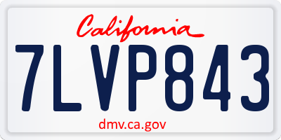 CA license plate 7LVP843