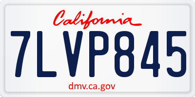 CA license plate 7LVP845