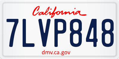 CA license plate 7LVP848