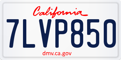 CA license plate 7LVP850