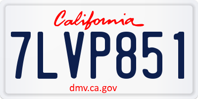 CA license plate 7LVP851