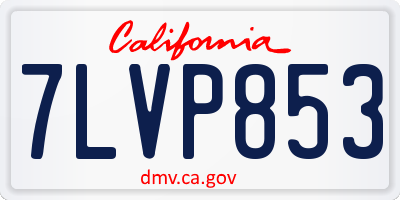 CA license plate 7LVP853