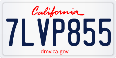 CA license plate 7LVP855