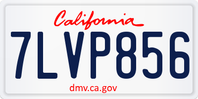 CA license plate 7LVP856