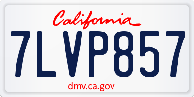 CA license plate 7LVP857