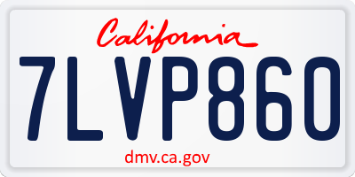 CA license plate 7LVP860