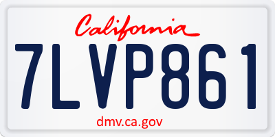 CA license plate 7LVP861