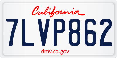 CA license plate 7LVP862