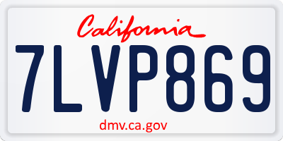 CA license plate 7LVP869