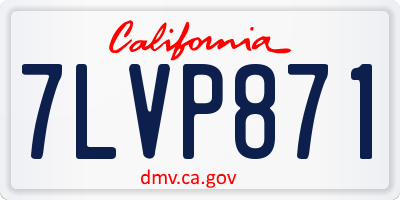 CA license plate 7LVP871
