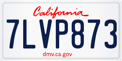 CA license plate 7LVP873