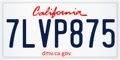 CA license plate 7LVP875