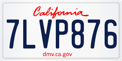 CA license plate 7LVP876