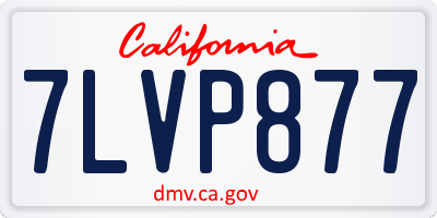 CA license plate 7LVP877